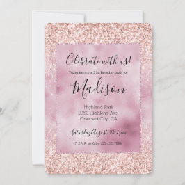 Invitación Purpurina Rosa Girona