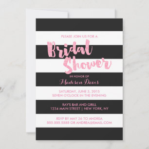 Invitación Purpurina rosa invita a duchas de novias glamorosa