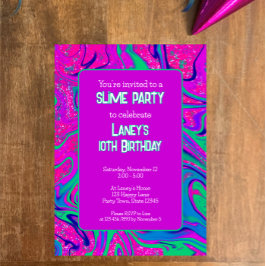 Invitación Purpurina rosa morado brillante Cumpleaños Fiesta 