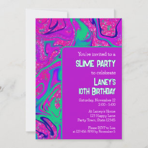 Invitación Purpurina rosa morado brillante Cumpleaños Fiesta 
