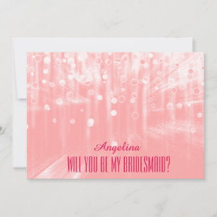 Invitación Purpurina Rosa ¿Serás mi dama de honor?