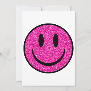 Invitación Purpurina rosa sonríe cara