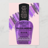 Purpurina Rosa Violeta Nail Polaco Spa Día Cumplea