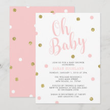 Purpurina Rosa y Oro Oh Baby Shower
