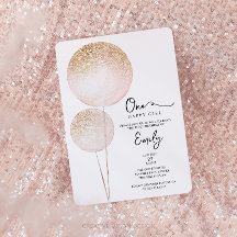 Purpurina Rosado Chica de Globos Primera Fiesta de