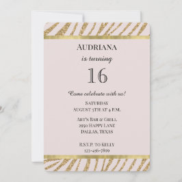 Invitación Purpurina Rubor Pink Gold