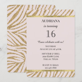Invitación Purpurina Rubor Pink Gold