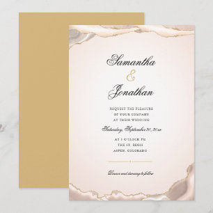 Invitación Purpurina Rubor y Boda de Agentes de Mármol de  de