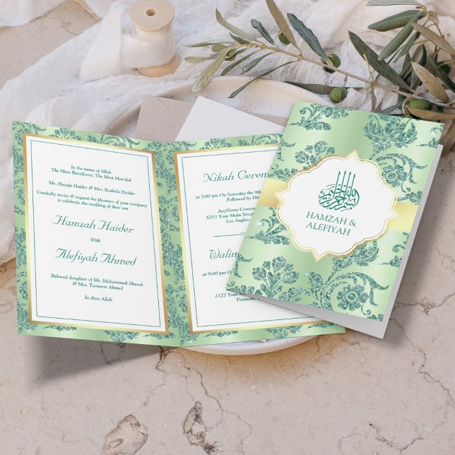 Invitación Purpurina ruso de la Casa de la Moneda Verde Boda  (Subido por el creador)