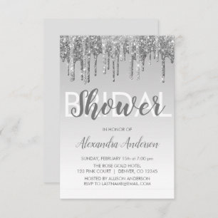 Invitación Purpurina Silver Sparkle