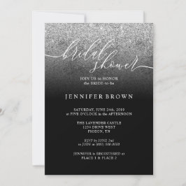 Invitación Purpurina Silver SPARKle Bridal Shower Signature