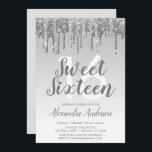 Invitación Purpurina Silver Sparkle Dulce Dieciséis Cumpleaño<br><div class="desc">Purpurina De Dulce De Salto De Plata Dulce 16 Invitación A Fiesta De Cumpleaños . Esta es la invitación de 16 cumpleaños perfecta para una fiesta de cumpleaños moderna y elegante de Ombre Purpurina Sparkle Girly. Póngase en contacto con el diseñador para que coincida con los elementos personalizados.</div>