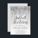 Invitación Purpurina Silver Sparkle Dulce Dieciséis Cumpleaño<br><div class="desc">Purpurina De Dulce De Salto De Plata Dulce 16 Invitación A Fiesta De Cumpleaños . Esta es la invitación de 16 cumpleaños perfecta para una fiesta de cumpleaños moderna y elegante de Ombre Purpurina Sparkle Girly. Póngase en contacto con el diseñador para que coincida con los elementos personalizados.</div>