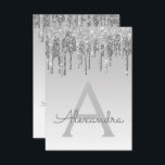 Invitación Purpurina Silver Sparkle Dulce Dieciséis Cumpleaño<br><div class="desc">Purpurina de golondrinas de plata con 16 días de fiesta de cumpleaños con nombre de monograma e inicial. Esta es la invitación de 16 cumpleaños perfecta para una fiesta de cumpleaños moderna de Purpurina de Ombre Sparkle Girly. Póngase en contacto con el diseñador para que coincida con los elementos personalizados....</div>