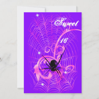 Invitación Purpurina Spider Vines Gothic Lolita Sweet 16