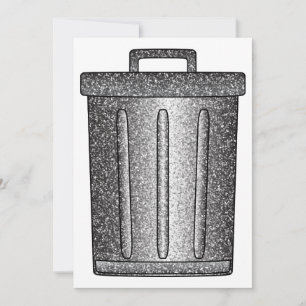 Invitación Purpurina Trash Can