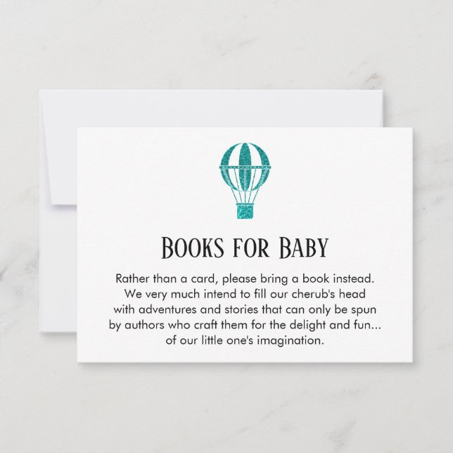 Invitación Purpurina Verde azulado simple solicitud de libro  (Anverso)