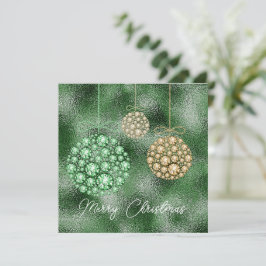 Invitación Purpurina Verde Navidad Fiesta elegante