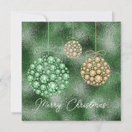 Invitación Purpurina Verde Navidad Fiesta elegante