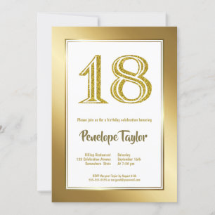 Invitación Purpurina y Fiesta de los 18 Años de Oro