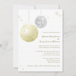 Invitación Purpurinas de invierno Boda de oro y plata