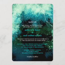Invitación Purpurinas de invierno Boda místico forestal