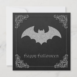 Invitación Purpurinoso Bat Halloween