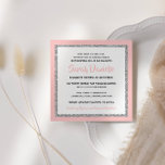 Invitación Purpurinoso de Bat Mitzvah Plaza rosa claro y plat<br><div class="desc">Esta invitación a la moda de Bat Mitzvah presenta un purpurina falso y brillante en una capa sobre un fondo de color sólido. Utilice el formulario de plantilla para agregar su propia información. La Herramienta de diseño se puede utilizar para cambiar el estilo de fuente, el color y el diseño....</div>