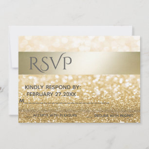 Invitación Purpurinoso Elegante banda dorada moderna RSPV