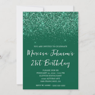 Invitación Purpurinoso humilde Hunter Green 21st Birthday