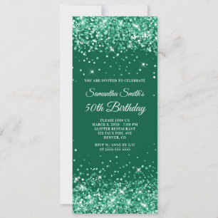 Invitación Purpurinoso Hunter Green 50 cumpleaños