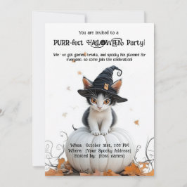 Invitación 🐈 ⬛ PURR fecto 🎃 fiesta de Halloween