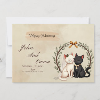Invitación Purrfect Union: John and Emma's Whimsical Wedding 
