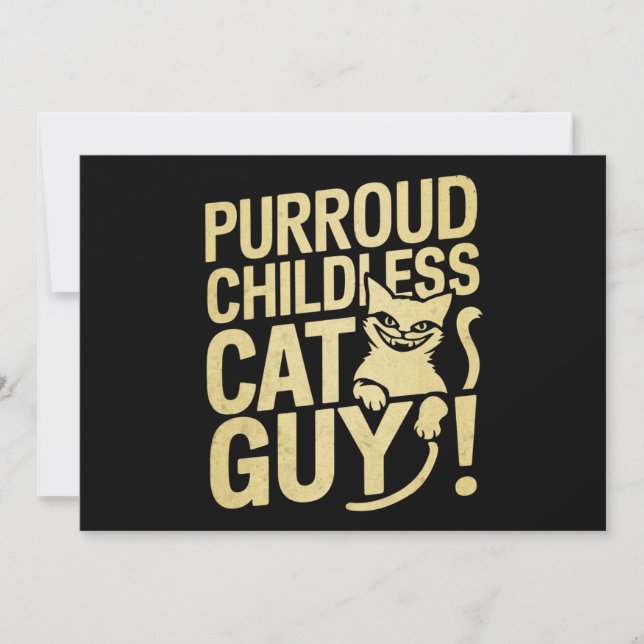 Invitación Purroud, Un Gato Sin Niños Votando Por El Presiden (Anverso)