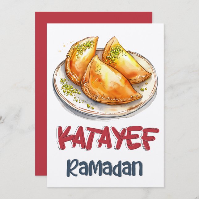 Invitación Qatayef Ramadan | Delicada Masa, Rellenos Ricos (Anverso / Reverso)