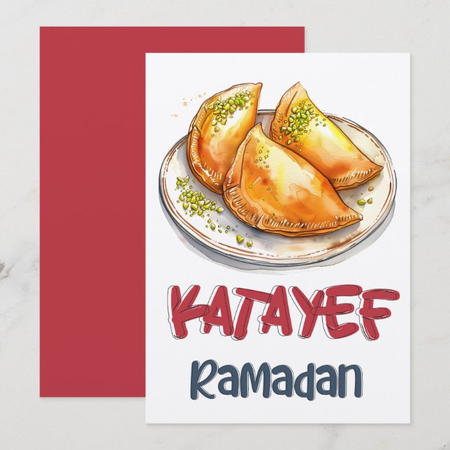 Invitación Qatayef Ramadan | Delicada Masa, Ricos Rellenos (Anverso / Reverso)