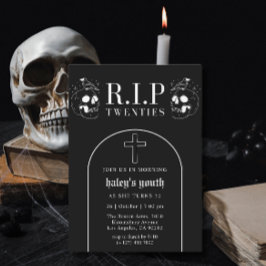 Invitación QEPD 2003 Veinte espantosos Black Skull 30 cumplea