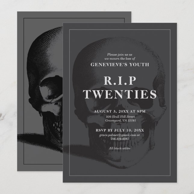 Invitación QEPD 2007, 2014, Fiesta de Muerte Juvenil. (Anverso / Reverso)