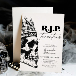 Invitación QEPD 200 Skull Halloween 30 cumpleaños