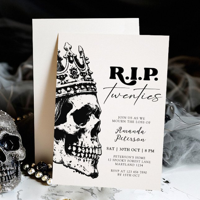 Invitación QEPD 200 Skull Halloween 30 cumpleaños (Subido por el creador)
