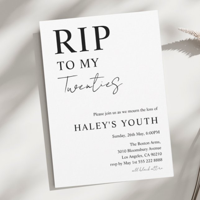 Invitación QEPD 20 años 20 Novedades modernas (Subido por el creador)