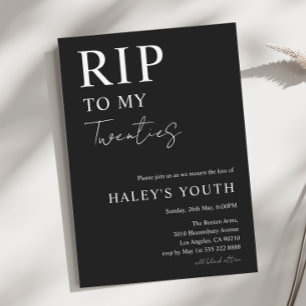 Invitación QEPD 20 años 20 Novedades modernas