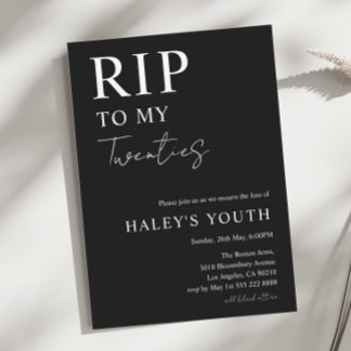 Invitación QEPD 20 años 20 Novedades modernas