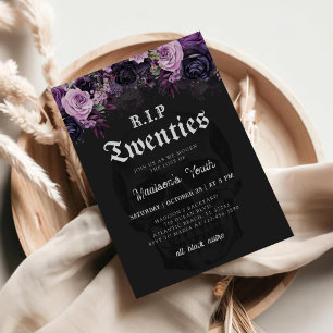 Invitación QEPD 20 Floral Death to my Youth 30th Birthday