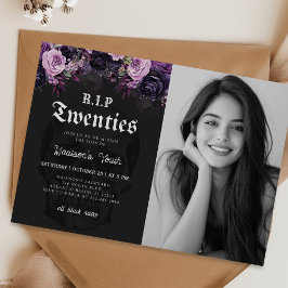 Invitación QEPD 20 Floral Death to my Youth 30th Birthday