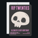 Invitación QEPD 20's Black Pink Funny Skull 30 cumpleaños Fie<br><div class="desc">QEPD 20's Black Pink Funny Skull 30 cumpleaños Fiesta</div>