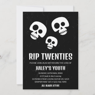 Invitación QEPD Funeral divertidísimo de 20 años