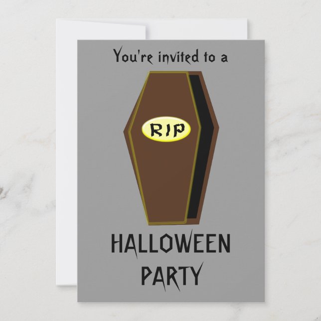 Invitación QEPD Personalizable del partido Doom Halloween (Anverso)