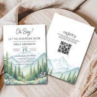 QR Code Adventure comienza Woodland Baby Shower