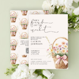 Invitación QR Code Fresh Off the Market Floral Bridal Shower